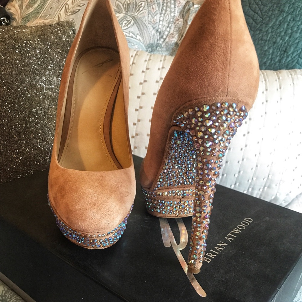 Brian Atwood Platform Suede Heels